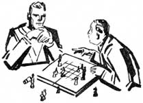 Бэла и Ливингтон играют в шахматы
