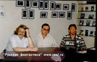 Члены Оргкомитета 'АБС-премии' (слева направо) - Виталий Бабенко, Андрей Измайлов и Вячеслав Рыбаков.